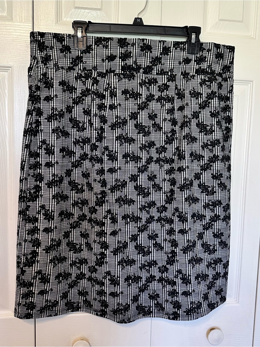 41 Hawthorn Black and White Floral Plaid Pencil Skirt Size 2X NWT Plus Size